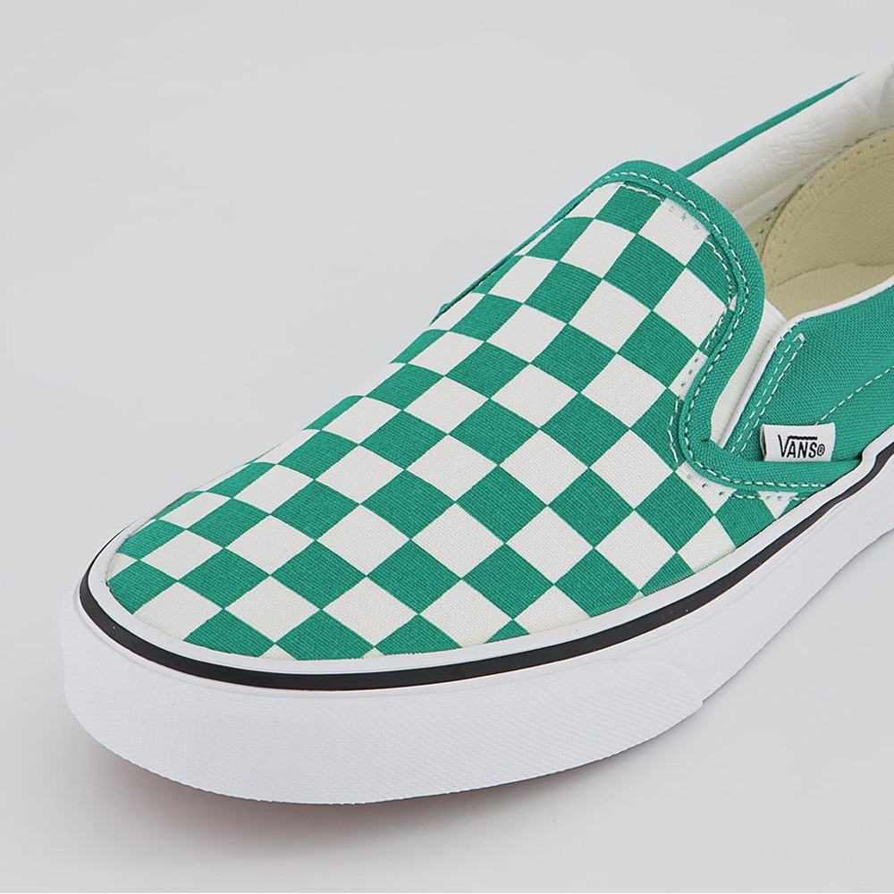 Vans Pepper Green Checkered Slip-Ons